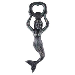 Large Reproduction Iron Mermaid Bottle Opener Green